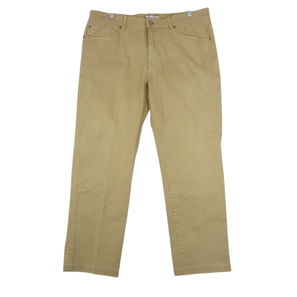 Peter Millar Mens Khaki Tan 5-Pocket Pants Straight Leg Size 36x26